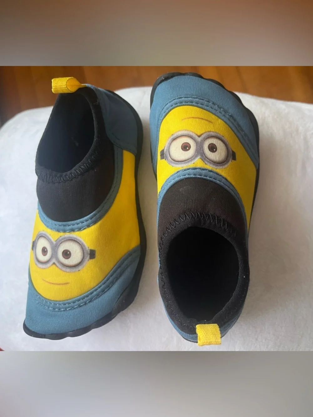 Kids Minion Print Slip-On Water Shoes - Yellow & Blue size 7